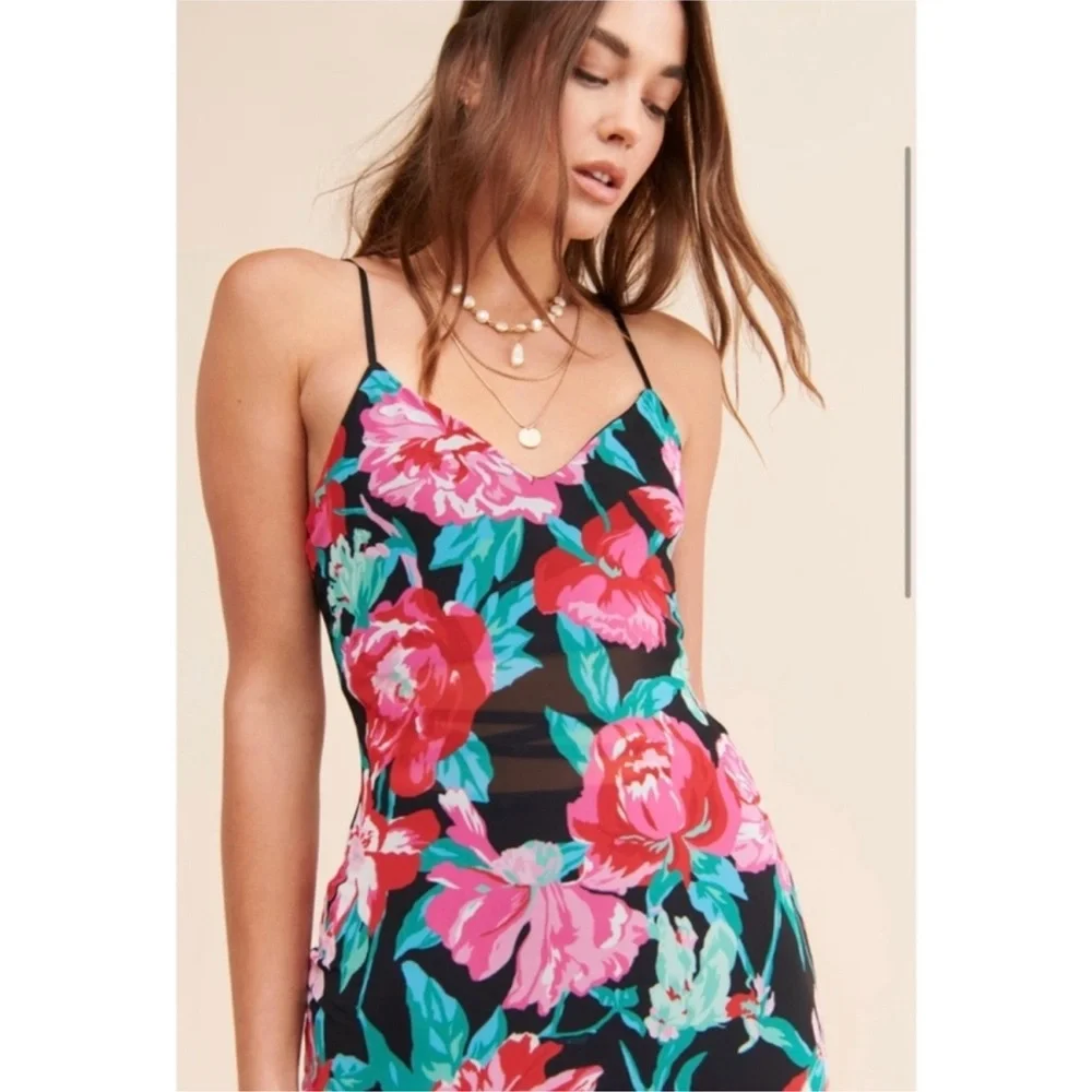 Revolve AFRM Floral Mesh Midi Dress - Picture 5 of 7